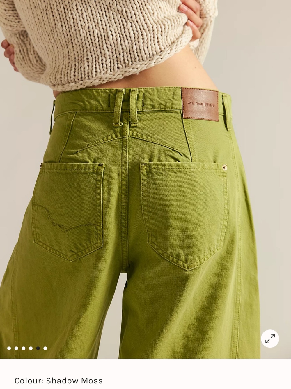 NWT Free People good luck Wide-Leg Jeans in Shadow Moss Green - Women - Picture 4 of 9